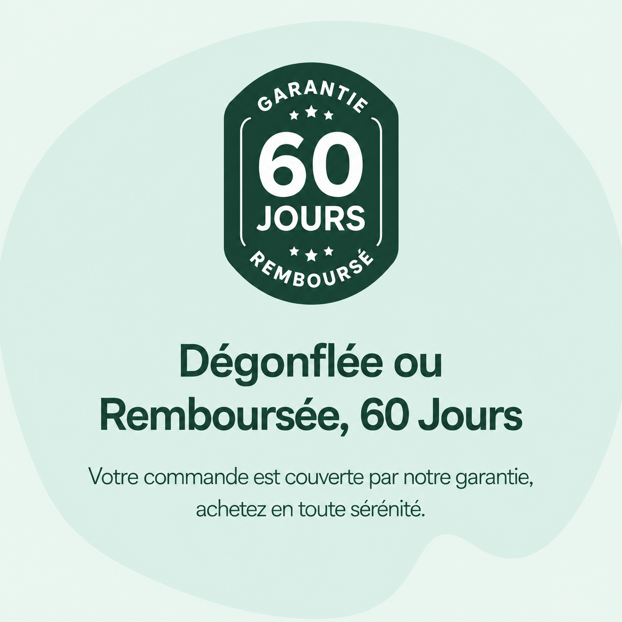 Garantie dégonflée ou remboursée 60 jours
