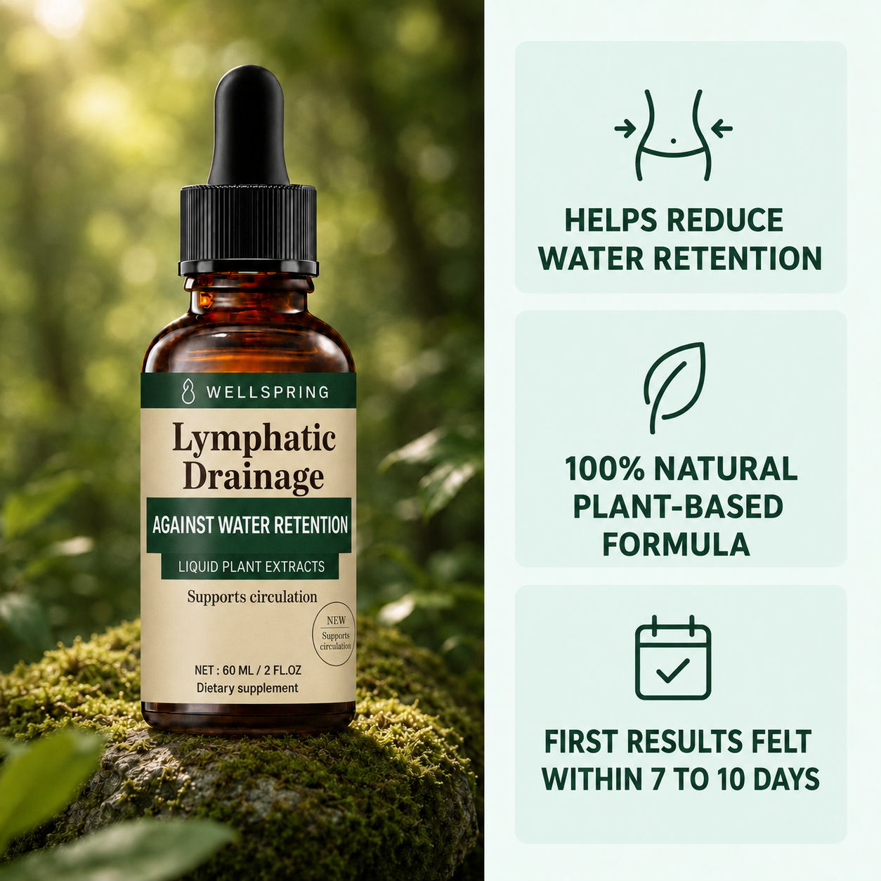Wellspring Lymphatic Drainage - bottle and benefits