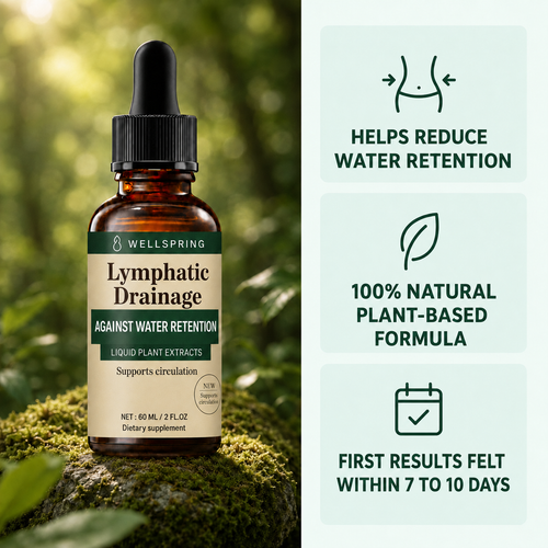Wellspring Lymphatic Drainage - bottle and benefits